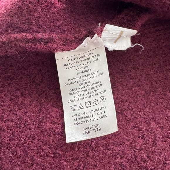 Ann Taylor burgundy long winter chic coat - Picture 8 of 8